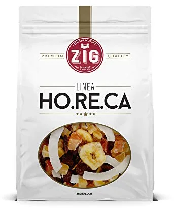 ZIG - HORECA - snack mix frutas exoticas | Piña, papaya, coco, uvas pasas, chips de plátano 1 Kg