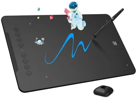 XPPen Deco 01V3 Tableta Gráfica Dibujo Digital 10x6 Pulgadas con Lápiz 16K Niveles, Compatible con Windows, Linux, Mac OS, Chrome OS y Android