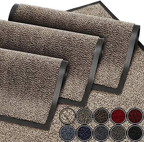 GadHome Felpudo de Entrada, Gris Beige 40x60 cm | Alfombra Exterior para Puerta, Impermeable, Lavable para Atrapar Suciedad para Recibidor|Alfombrilla Antideslizante, Pasillo, Cocina, Dormitorio