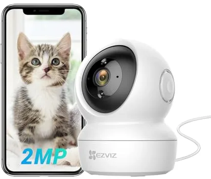 EZVIZ Cámara Vigilancia WiFi Interior 360º, 1080P Camara Vigilancia Bebe/Mascotas, Visión Nocturna, Audio Bidireccional, Detección de Movimiento, Control Remoto, Compatible con Alexa, Andriod/iOS,C6N