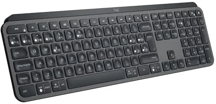 Logitech MX Keys S Teclado inalámbrico, Perfil Bajo,Escritura Fluida Precisa Silenciosa, Teclas Programables,Iluminación, Bluetooth, Carga USB C,para Windows, Linux, Chrome, Mac, QWERTY Español - Gris