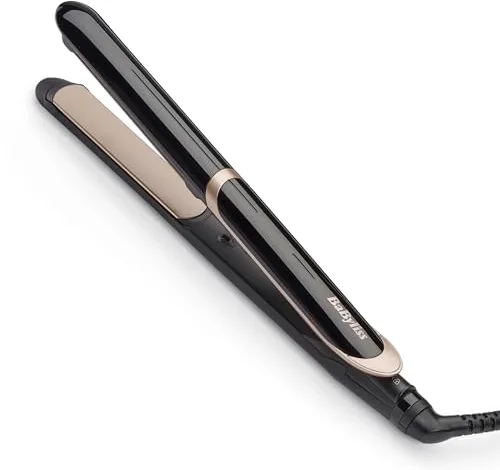 BaByliss Plancha de Pelo Super Smooth - Tecnología iónica anti frizz, Alfombrilla térmica, Placas de cerámica para peinados ultrasuaves, Calentamiento rápido, 6 ajustes de 140°C a 235°C, ST393E