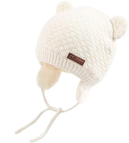 DRESHOW Sombrero de Bebé Gorro de Bebé Niña Lindo Oso Oreja Recién Beanie Gorro de Punto Cálido para Otoño Invierno