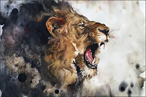 Muralo Papel pintado fotográfico con diseño de animales, 240 x 360 cm, papel pintado para pared, diseño moderno de animales salvajes, león, salón, dormitorio, mural XXL