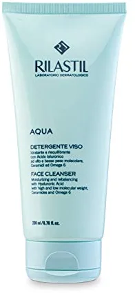 Rilastil Aqua - Limpiador Facial Suave y Cremoso, con Acción Hidratante, Reequilibrante y Emoliente, Todo Tipo de Pieles, Limpia Sin Resecar y Aporta Confort - 200 ml