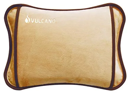 TM Electron Vulcano Bolsa De Agua Térmica Calefactable En 5 Minutos Para 2 Horas De Uso Con Recubrimiento Suave De Microfibra Para Calmar Molestias Musculares, Marrón, 29x20x6 cm
