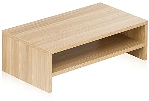 FITUEYES Soporte Monitor Elevador Monitor de Madera de 2 Capas L42.5xW23.5xH14cm (Amarillo) DT204201WO