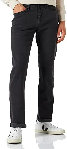 Amazon Essentials Vaqueros Elásticos de Corte Deportivo - colores interrumpidos Hombre, Negro Efecto Lavado, 38W / 30L