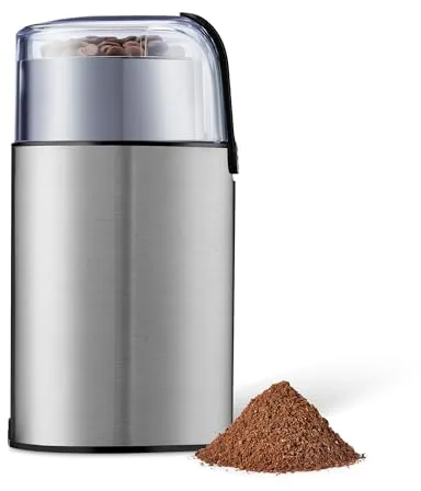 Amazon Basics Molinillo de café eléctrico, acero inoxidable
