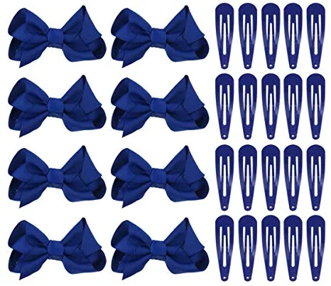 Lurrose Lazos Azul Marino Para Niña Con 50 Horquillas Clip Para Pelo Niñas Uso Diario Y Eventos Escolares Accesorios Para El Pelo