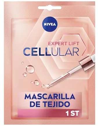 NIVEA Cellular Expert Lift - Mascarilla Facial de Tejido Antiedad - Con Ácido Hialurónico y Bakuchiol Puro - Remodela y Reduce la Arrugas - Piel más Firme - Todo Tipo de Piel y Madura - 1 Unidad