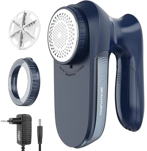 Beautural Quitapelusas Electrico de Ropa, Removedor de Pelusas Potente y eficiente, con AC Plug Cable o con Pilas, Especial y coveniente Version para su Familia