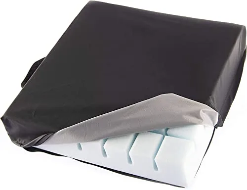 OrtoPrime Cojín Antiescaras Ranurado de Espuma - Prevención y Tratamiento de úlceras por presión en Coxis - Cojín Postural para Sillas de Ruedas, Oficina, Coche y Hogar - Asiento Ortopédico