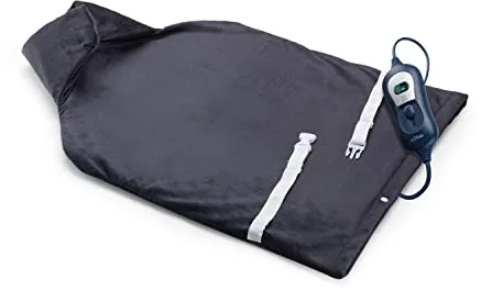 Solac CT8696 Helsinki Cervicales y espalda - Almohadilla eléctrica 100W. 3 temperaturas. Alivio del dolor. 65x42 cm. Ajustable. Extra suave. Tecnología Sensfort. Autoapagado 90 min. Azul oscuro