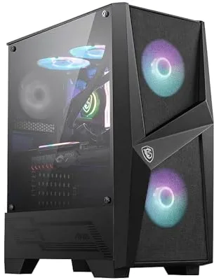 MSI mag Forge 100R – Torre Gaming ATX con 2 Ventiladores ARGB, Panel Frontal Mesh, Cristal Templado, Alto Flujo de Aire, Compatible con Refrigeración Líquida – Caja PC Gaming