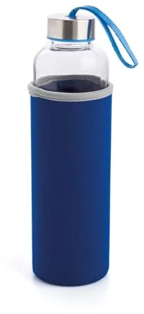 Quid Quidate Botella Transporte Vidrio con Funda Neop 0,60l Sodo No Apto Microondas Reciclable