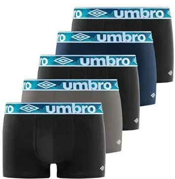 UMBRO Boxer Umb/1/Bcx5/Class, Bóxer Negro 2830, M, Hombre (pack de 5)
