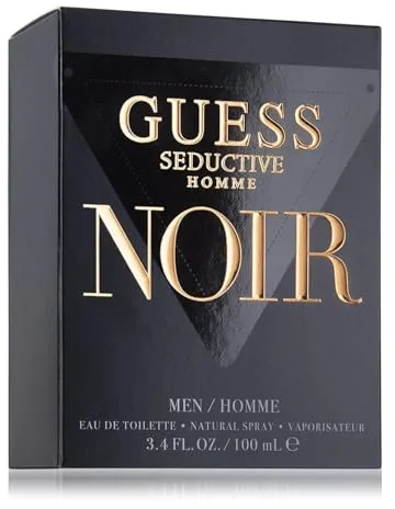 GUESS Seductive Noir, Eau de Toilette, Perfume Hombre, Fougère Oriental Especiado, Fragancia Seductora, Larga Duración