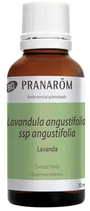 PRANARÔM Aceite Esencial Lavanda Verdadera BIO – Sueño y Estrés – Aceite Esencial Quimiotipado HECT – 100% Puro y Natural – 30 ml