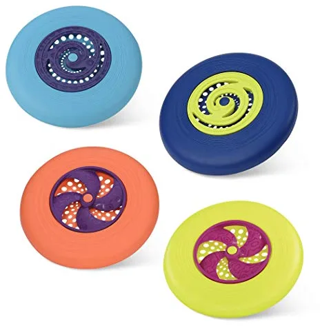 B. toys- Flying Frisbees Coloridos – Deportes al Aire Libre y Juegos para niños – Set voladores para el Patio, el Parque o la Playa – 4 años + – Disc-Oh, Multicolor, Small (Branford LTD BX1937Z)