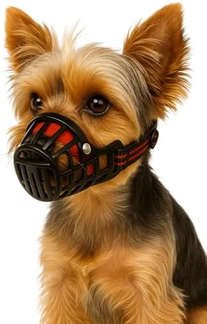 Bozal para Perros XS – Bozal de plástico Ajustable y Ligero – Ideal para Evitar Que Coma en la Calle – Flamingo Bozal Silas XS