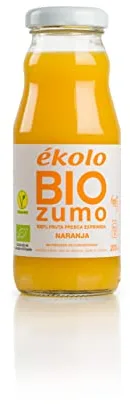 EKOLO Zumo De Naranja Ecológico, 100% Exprimido, 12 Botellas * 200Ml 2400 ml