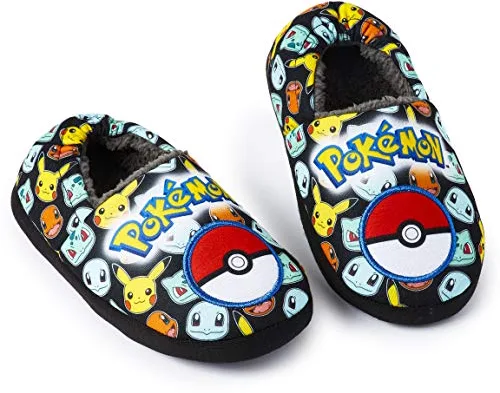 Pokémon Zapatillas Niño Estar por Casa, Pikachu Pantuflas Invierno Suaves con Suela Antideslizante, Regalo Anime para Gamer(Multicolor, 29 EU)