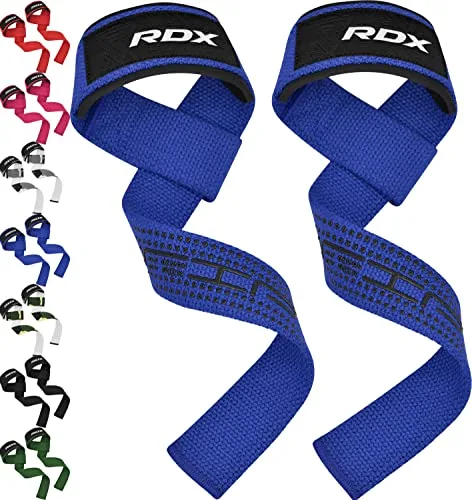 RDX Correas Levantamiento de Pesas, 5MM Neopreno Soporte de Muñeca Acolchado, Powerlifting Straps Muñequeras Agarres para Fitness Peso Culturismo Gimnasio Deportivas Gym Agarraderas, Mujeres Hombres