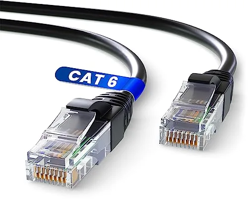 Mr. Tronic Cable Ethernet cat 6 de 5m, Cable de red LAN con Conectores RJ45 Para una Conexión a Internet Rápida y Fiable, con Conexión AWG24 | Internet UTP Cat6 CCA (5 Metros, Negro)