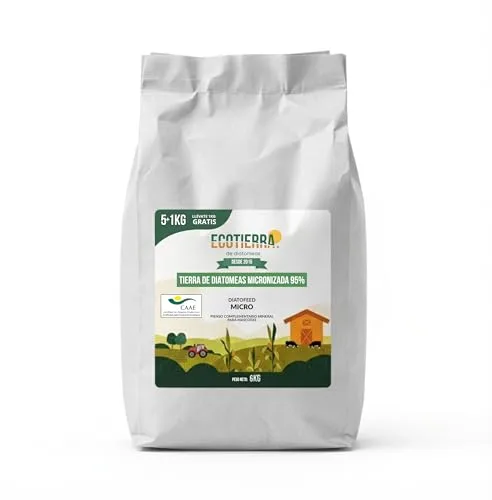 ECO Tierra de Diatomeas® Micronizada 5kg+1kg – Complemento mineral a base de Tierra de Diatomeas, Sin Calcinar, para Alimentación Animal – Seguridad, Calidad y Compromiso desde 2015