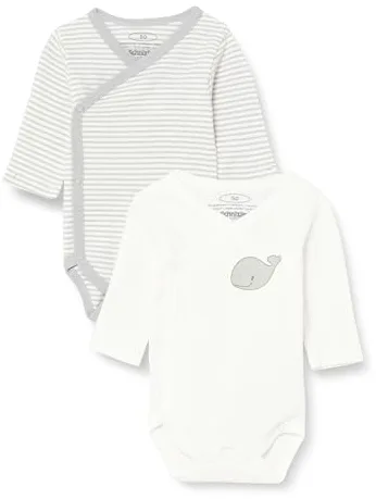 Playshoes Wrap Body 1-1-arm 2-pack Whale, Body bebe Unisex niños, Natural (Natural/White), 44