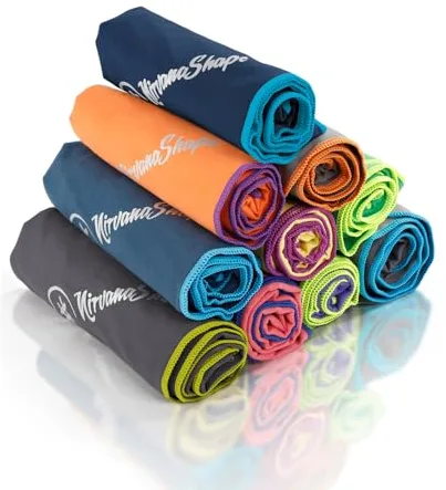 NirvanaShape Toalla de Microfibra | 14 Colores | 8 Dimensiones | Toalla de Viaje Ligera, Absorbente y de Secado Rápido | Toalla de Baño para Viajes | Ideal para Playa, Camping, Yoga y Sauna