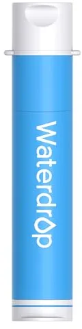 Waterdrop Pajita de Filtro de Agua para Senderismo, Sistema de Filtración Portátil para Acampar, Purificador de Agua Potable para Emergencia, Senderismo, Mochila de Viaje, 1 Paquetes Azul