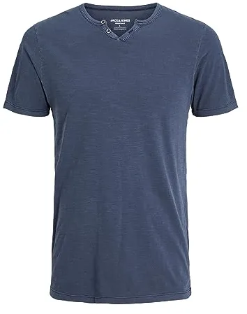 JACK & JONES Jjesplit Neck camiseta SS Camiseta, Navy Blazer, L para Hombre
