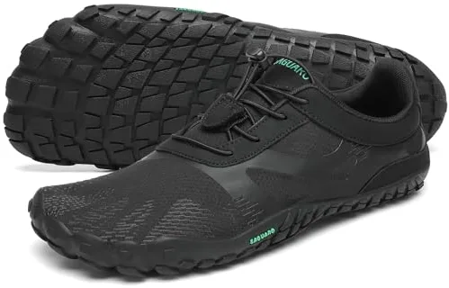 SAGUARO Hombre Mujer Barefoot Zapatillas de Trail Running Minimalistas Zapatillas de Deporte Fitness Zapatos Descalzos para Correr en Montaña Escarpines de Agua, Ink Black, 45 EU