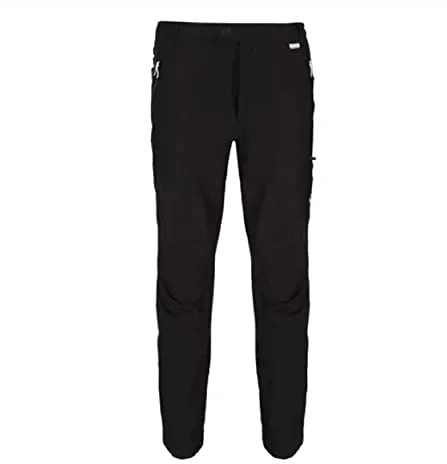 Regatta Highton Pantalón de Senderismo de Tejido elástico, Impermeable y traspirable Overtrousers, Hombre, Black, M