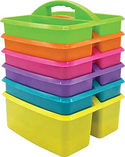 Teacher Created Resources Organizador de almacenamiento para mesa de aula, juego de 6, colores brillantes