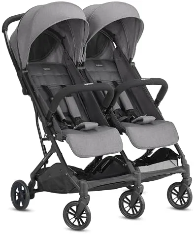 Inglesina Twin Sketch Cochecito Doble, Gris, Ultraligero y Compacto, Ideal para Gemelos o Hermanos, Confort Elevado, hasta 15 kg
