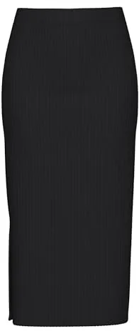 Pieces Mujer Pckylie MW Midi Skirt Noos Falda Not Applicable, Black, XL