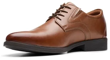 Clarks Whiddon Plain, Zapatos Oxford para Hombre Dark Tan Leather, 42 EU