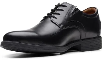 Clarks Whiddon Plain, Zapatos Oxford para Hombre Black Leather, 43 EU