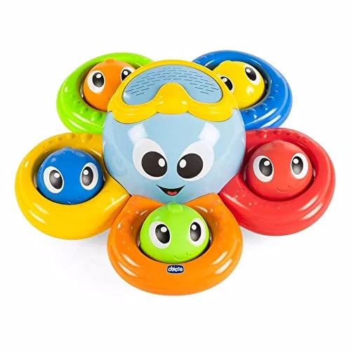 Chicco Billy el Pulpo, Juguetes de Baño para Bebés y Niños Pequeños, Juguete de Agua con Forma de Pulpo y Peces de Colores para Desarrollar la Motricidad, Juguetes para Bebés de 6 Meses a 3 Años