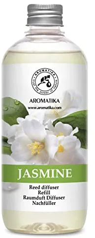 Recarga de Difusor Jazmín 500 ml - Fragancias de Ambiente Intensas y Duraderas - Difusor para Hogar - Aromaterapia - Recambio de Difusor de Caña - Fragancia para Habitación - Reed Diffuser Refill