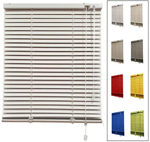 DECORESTOR Persianas Venecianas de Aluminio A TU Medida. Anchos de 36 a 240 cm - Blanco. Venecianas Aluminio - Cortinas Venecianas