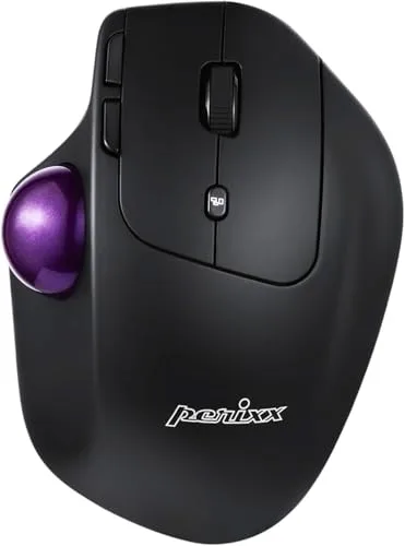 Perixx PERIMICE-720 Ratón Trackball Ergonómico inalámbrico 2.4 GHz y Bluetooth, Ángulo Ajustable, 2 Niveles dpi, Negro