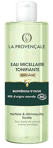 La Provençale Bio Micellaire Anti-Age Visage/Yeux Certifié Bio Huile d'Olive Bio AOC Provence Fabriqué en France pour Tous Types de Peaux 400 ml