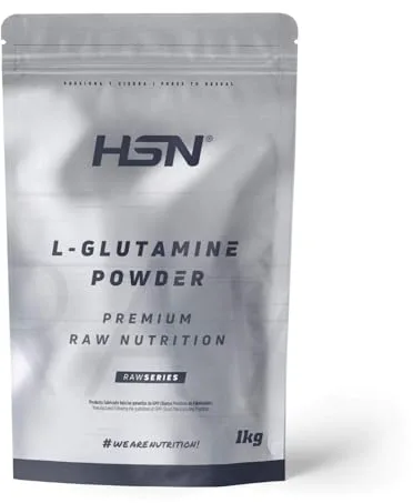 HSN L-Glutamina en Polvo | Sabor Neutro 1Kg | 5g Dosis Diaria | 100% Pura Glutamina Sin Añadidos | No Incluye Dosificador | No-GMO, Vegano, Sin Gluten