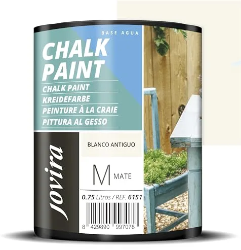 JOVIRA PINTURAS Pintura Tiza - Chalk Paint al Agua Mate. Renueva tus muebles con creatividad. (750 Mililitros, Blanco Antiguo) C-36