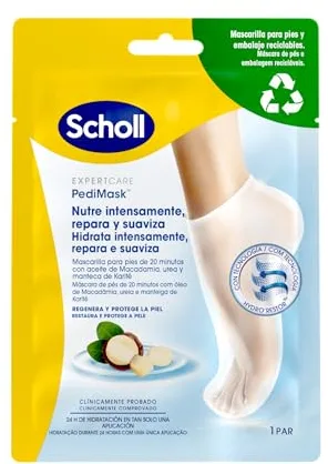 Scholl Cuidado de Pies, Mascarilla de Pies Nutritiva Expert Care, Hidratación Intensa y Duradera, Pack 2 Mascarillas
