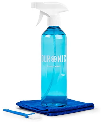 Duronic SCK103 Kit de Limpieza para Pantallas 500 ML | LED, LCD, TFT, Plasma, OLED | Solución para Pantalla Smartphone, Tableta, Ordenador, TV | Toallita de Microfibra y Cepillo